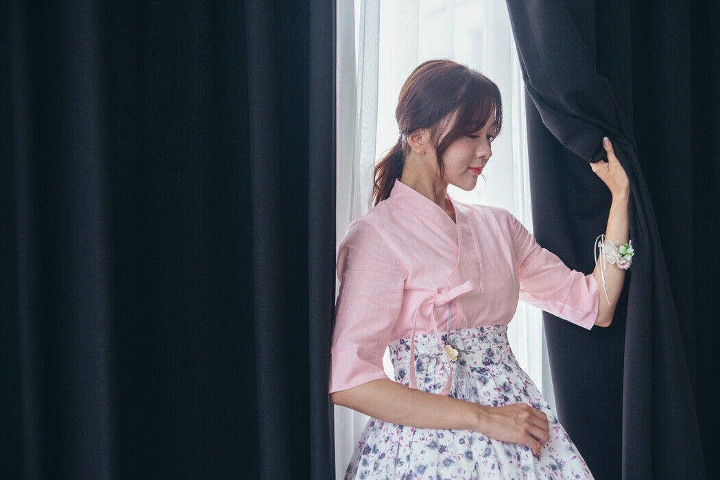 Modern Korea Hanbok Traditional Costume  L Size 1 Set (blouse+skirt)